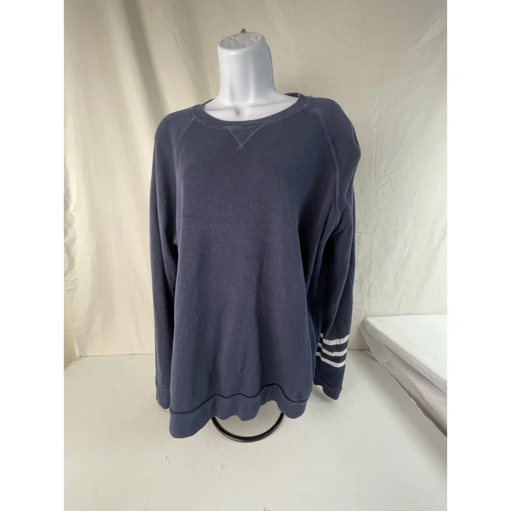SOL ANGELES SWEATSHIRT XL NAVY CREWNECK PULLOVER STRIPE SLEEVE MAFE IN USA